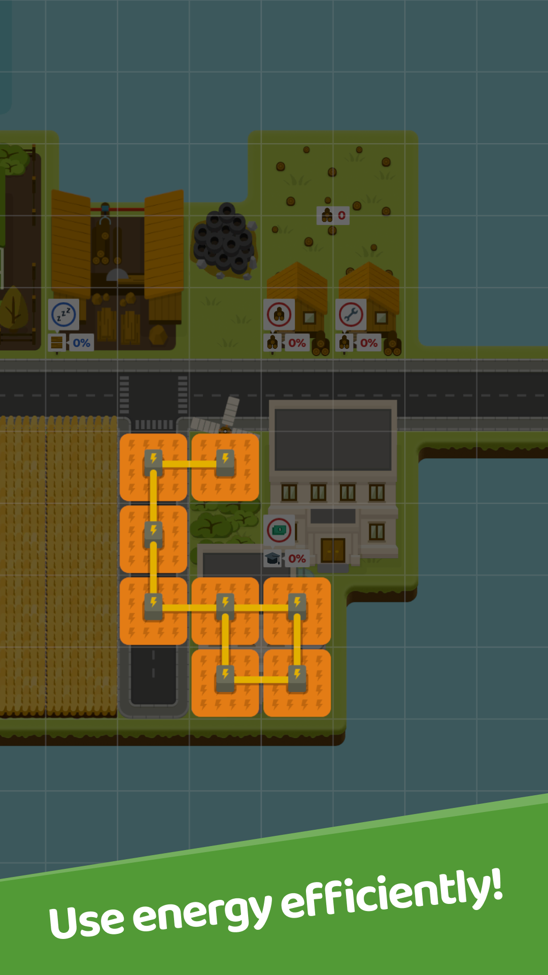 Bigdustry gameplay screenshot showing transport systems